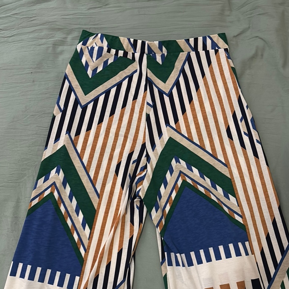 Geometric Flared Pants